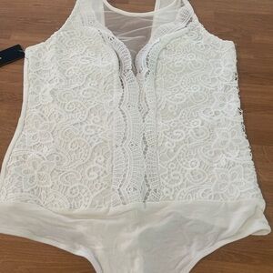 Lulu's Ivory Lace Detail Top